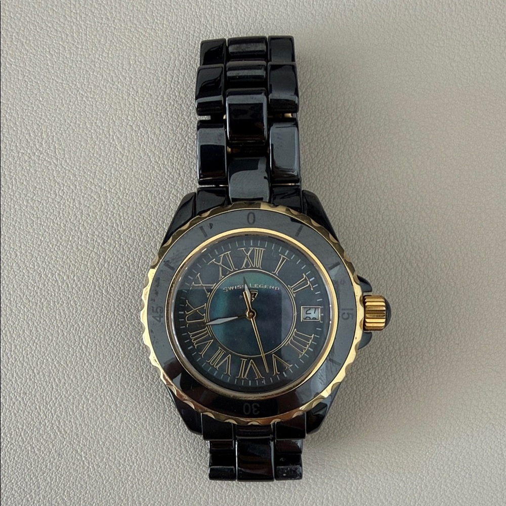 Swiss Legend Black and Gold Women's Watch